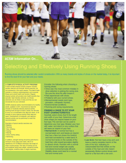 Selecting and Effectively Using Running Shoes