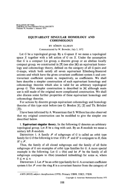 EQUIVARIANT SINGULAR HOMOLOGY AND COHOMOLOGY Let G