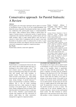 Conservative approach for Parotid Sialocele: A Review