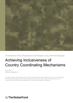 Achieving Inclusiveness of Country Coordinating Mechanisms Case