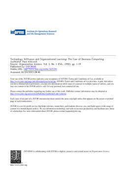 Technology Diffusion and Organizational Learning: The Case of