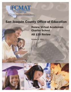 San Joaquin COE &ndash; RVA charter final report