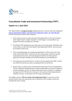 Transatlantic Trade and Investment Partnership (TTIP )