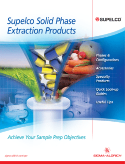 Supelco Solid Phase Extraction Products