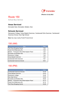 Route 150 - Genazzano FCJ College