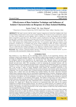 Effectiveness of Base Isolation Technique and Influence of Isolator