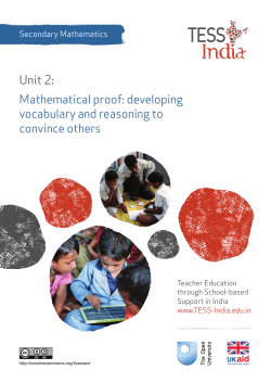 Mathematical proof: developing vocabulary and