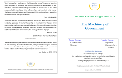 The Machinery of Government - School of Philosophy Scotland