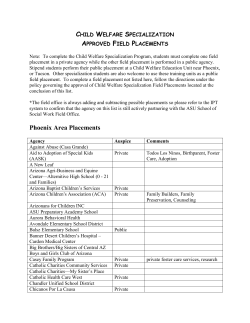 Phoenix Area Placements - School of Social Work