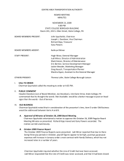 CENTRE AREA TRANSPORTATION AUTHORITY BOARD