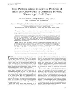 Force Platform Balance Measures as Predictors of Indoor and