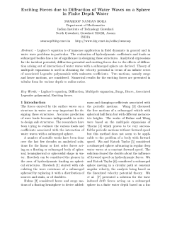 Exciting Forces due to Diffraction of Water Waves on a