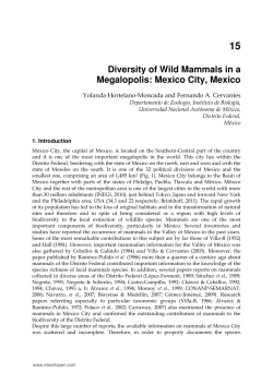 Diversity of Wild Mammals in a Megalopolis: Mexico