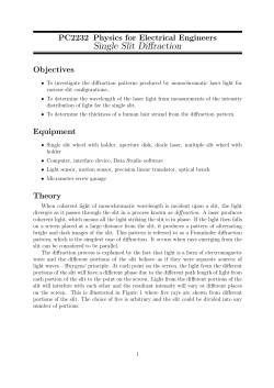 Single Slit Diffraction - NUS Physics Department