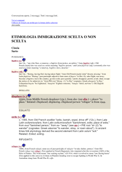 etimologia immigrazione scelta o non scelta
