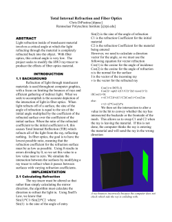 Total Internal Refraction and Fiber Optics