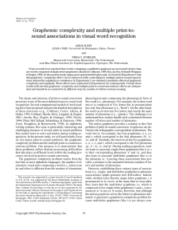 Graphemic complexity and multiple print-to