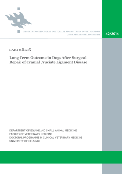 Long-term outcome in dogs after surgical repair of cranial