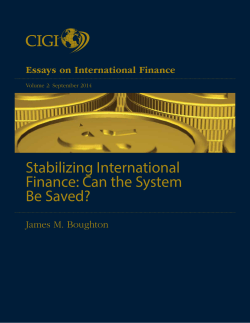Stabilizing International Finance: Can the System Be Saved?