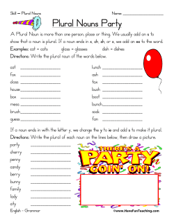 Plural Nouns Worksheet
