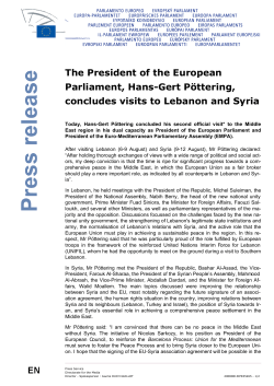 The President of the European Parliament, Hans