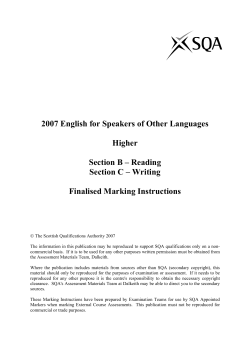 2007 English for Speakers of Other Languages Higher Section B