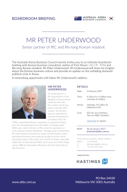 MR PETER UNDERWOOD - Australia Korea Business Council