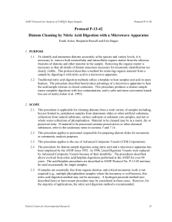 Protocol P-13-42 Diatom Cleaning by Nitric Acid Digestion with a