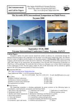 The Seventh JFPS International Symposium on Fluid Power Toyama