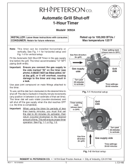 Model 3092A Auto Shut-off 1-Hour Timer