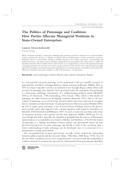 The Politics of Patronage and Coalition: How Parties Allocate