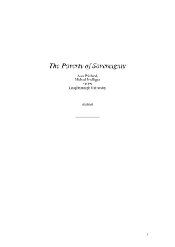 The Poverty of Sovereignty - European International Studies