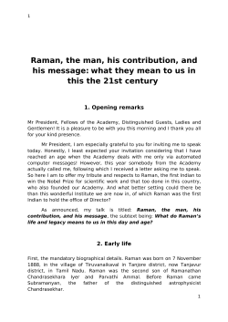 Text of talk - Indian Academy of Sciences