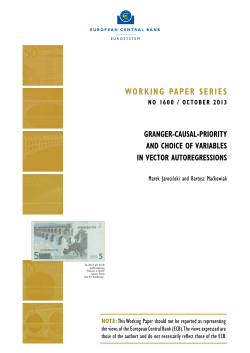 Granger-causal-priority and choice of variables in - ECB