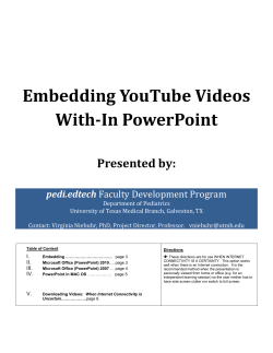 Embedding YouTube Videos With-In PowerPoint
