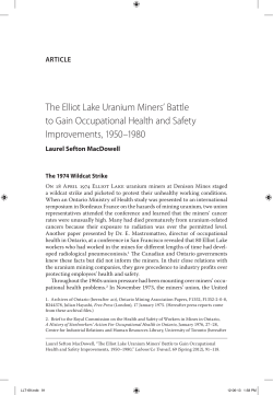 Labour / Le travail - Issue 69 - The Elliot Lake Uranium Miners` Battle