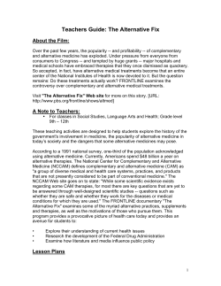 Teachers Guide: The Alternative Fix