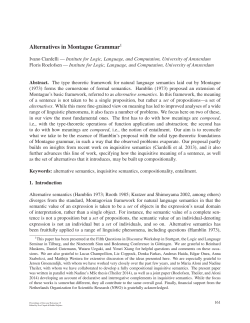 Alternatives in Montague Grammar