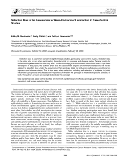 Selection Bias in the Assessment of Gene
