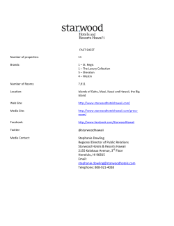 @starwoodhawaii Stephanie Dowling Regional Director of Public