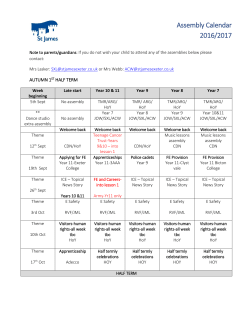 Assembly Rota - St James, Exeter