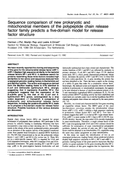 Sequence comparison of new prokaryotic and mitochondrial