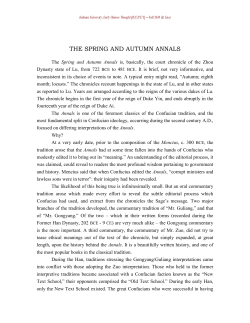 The Spring and Autumn Annals - Indiana University Bloomington