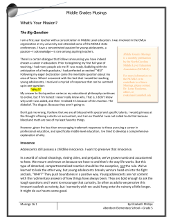 Middle Grades Musings What`s Your Mission?