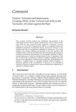 Locating s 80.2C of the Criminal Code