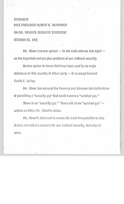 Speech on Mr. Nixon`s security statement, October 24, 1968