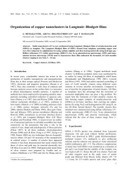 Organization of copper nanoclusters in Langmuir&ndash;Blodgett films
