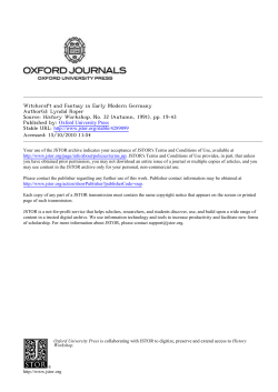 Witchcraft and Fantasy in Early Modern Germany