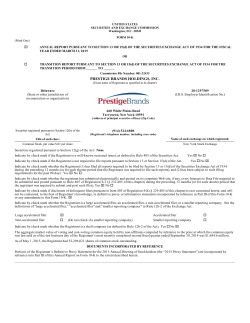 prestige brands holdings, inc. - corporate