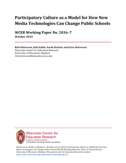 Participatory Culture as a Model for How New Media Technologies
